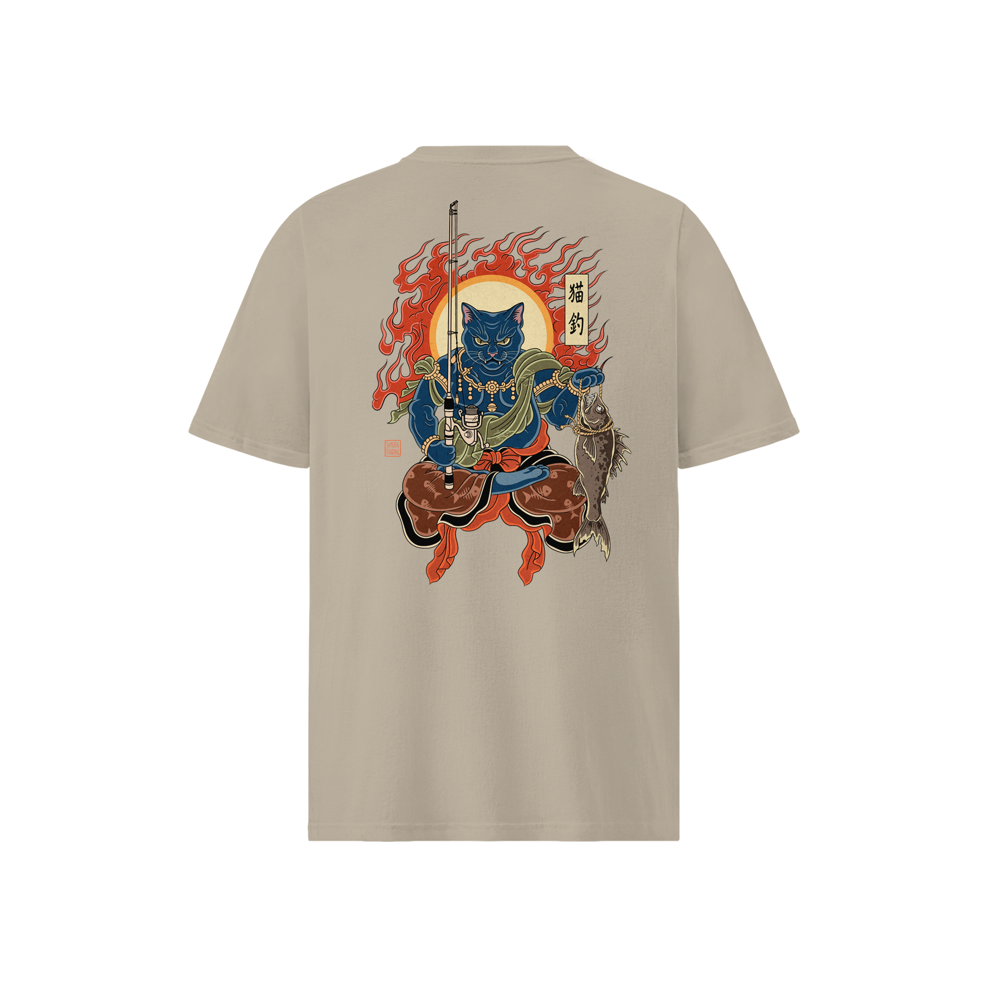 The Great Neko Fishing Organic T-shirt Desert Dust - Samurai Original