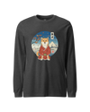 Dog Shiba Inu Funny Japanese Ukiyo-e Unisex Long Sleeve Tee Dark Grey Heather - Samurai Original