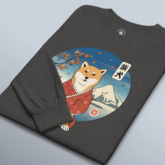 Dog Shiba Inu Funny Japanese Ukiyo-e Unisex Long Sleeve Tee - Samurai Original