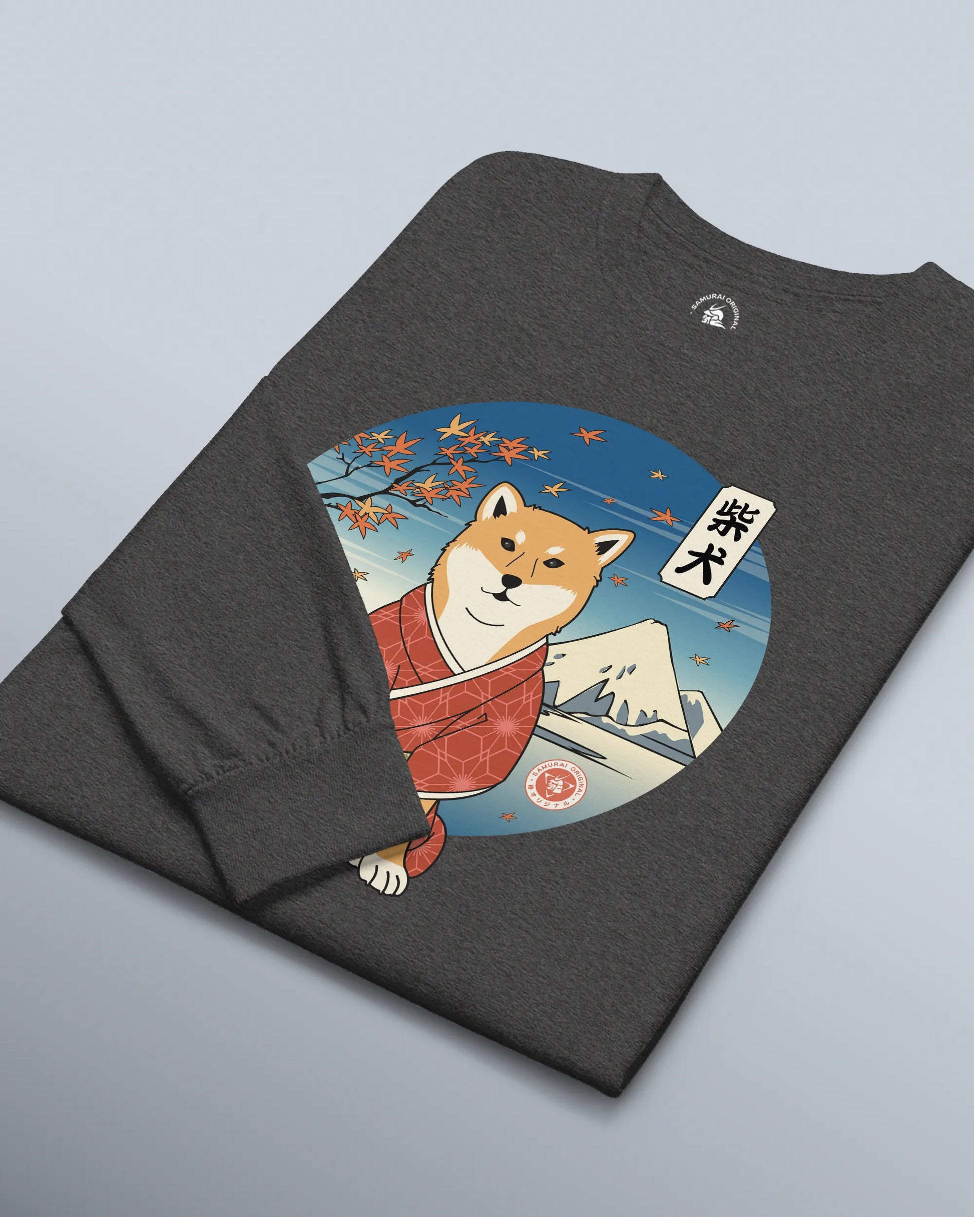 Dog Shiba Inu Funny Japanese Ukiyo-e Unisex Long Sleeve Tee - Samurai Original