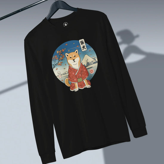 Dog Shiba Inu Funny Japanese Ukiyo-e Unisex Long Sleeve Tee - Samurai Original
