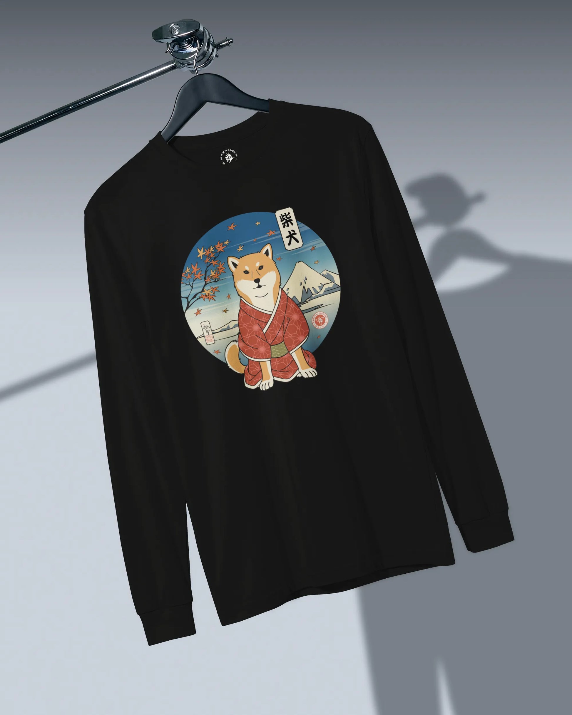 Dog Shiba Inu Funny Japanese Ukiyo-e Unisex Long Sleeve Tee - Samurai Original