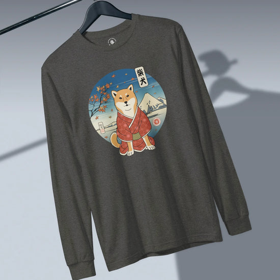 Dog Shiba Inu Funny Japanese Ukiyo-e Unisex Long Sleeve Tee - Samurai Original