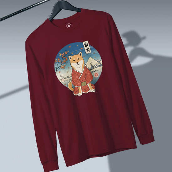 Dog Shiba Inu Funny Japanese Ukiyo-e Unisex Long Sleeve Tee - Samurai Original