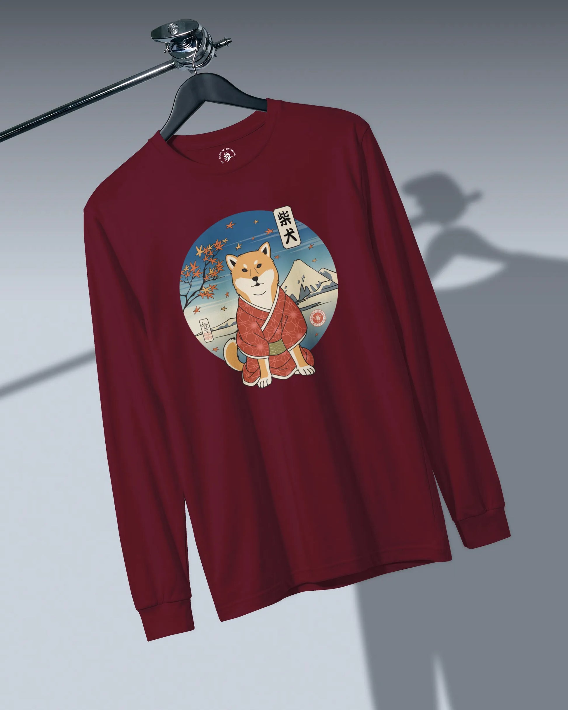 Dog Shiba Inu Funny Japanese Ukiyo-e Unisex Long Sleeve Tee - Samurai Original