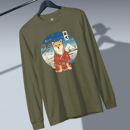 Dog Shiba Inu Funny Japanese Ukiyo-e Unisex Long Sleeve Tee - Samurai Original