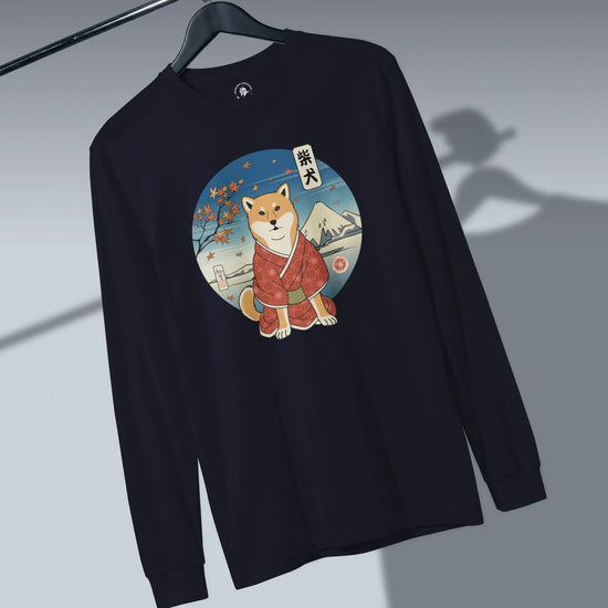 Dog Shiba Inu Funny Japanese Ukiyo-e Unisex Long Sleeve Tee - Samurai Original
