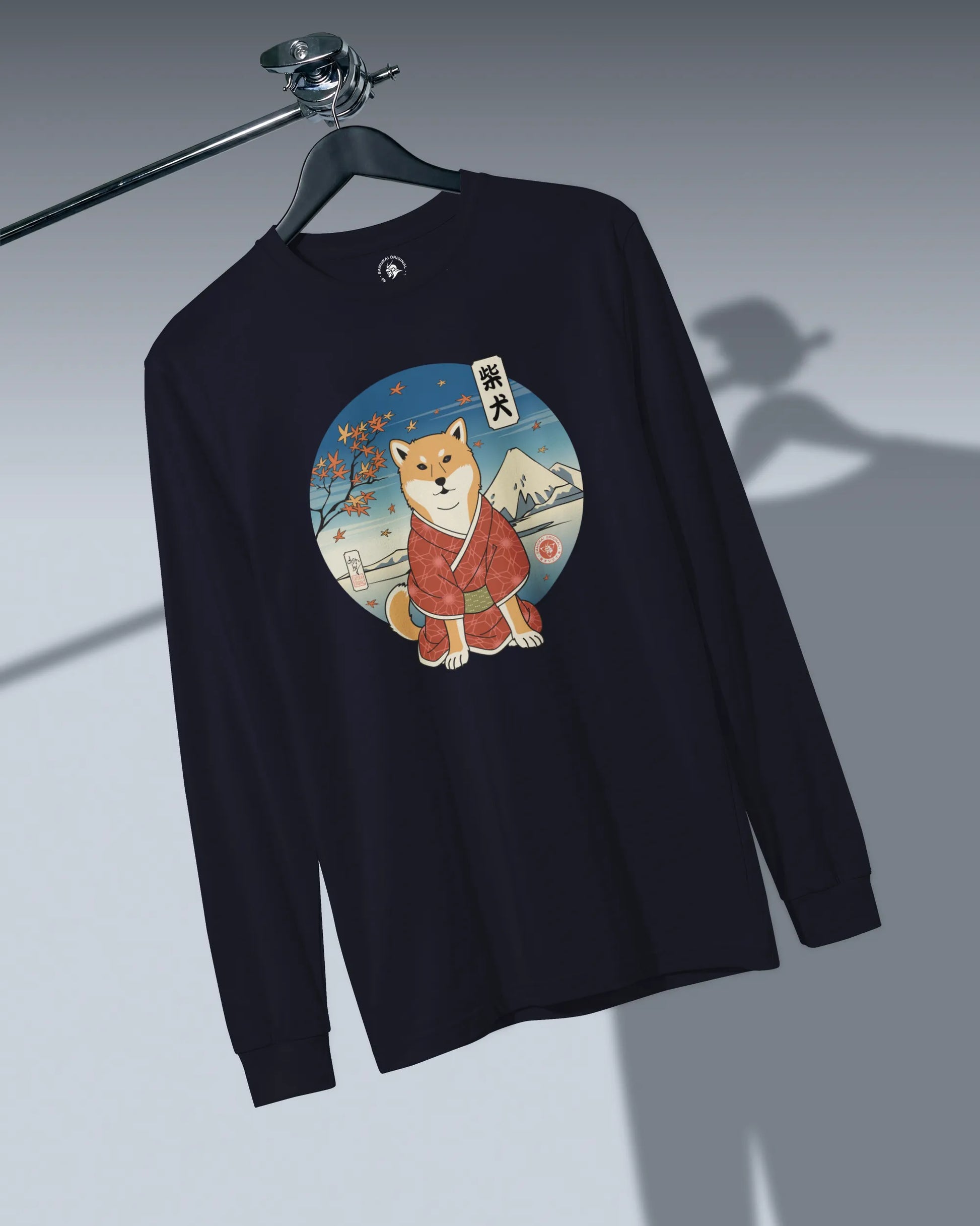 Dog Shiba Inu Funny Japanese Ukiyo-e Unisex Long Sleeve Tee - Samurai Original