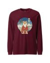Dog Shiba Inu Funny Japanese Ukiyo-e Unisex Long Sleeve Tee Maroon - Samurai Original