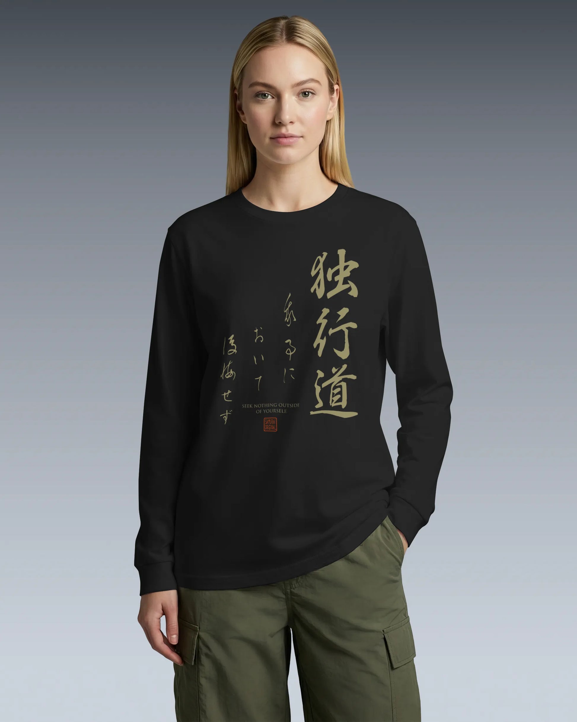 Dokkodo Clause I Japanese Kanji Unisex Long Sleeve Tee - Samurai Original