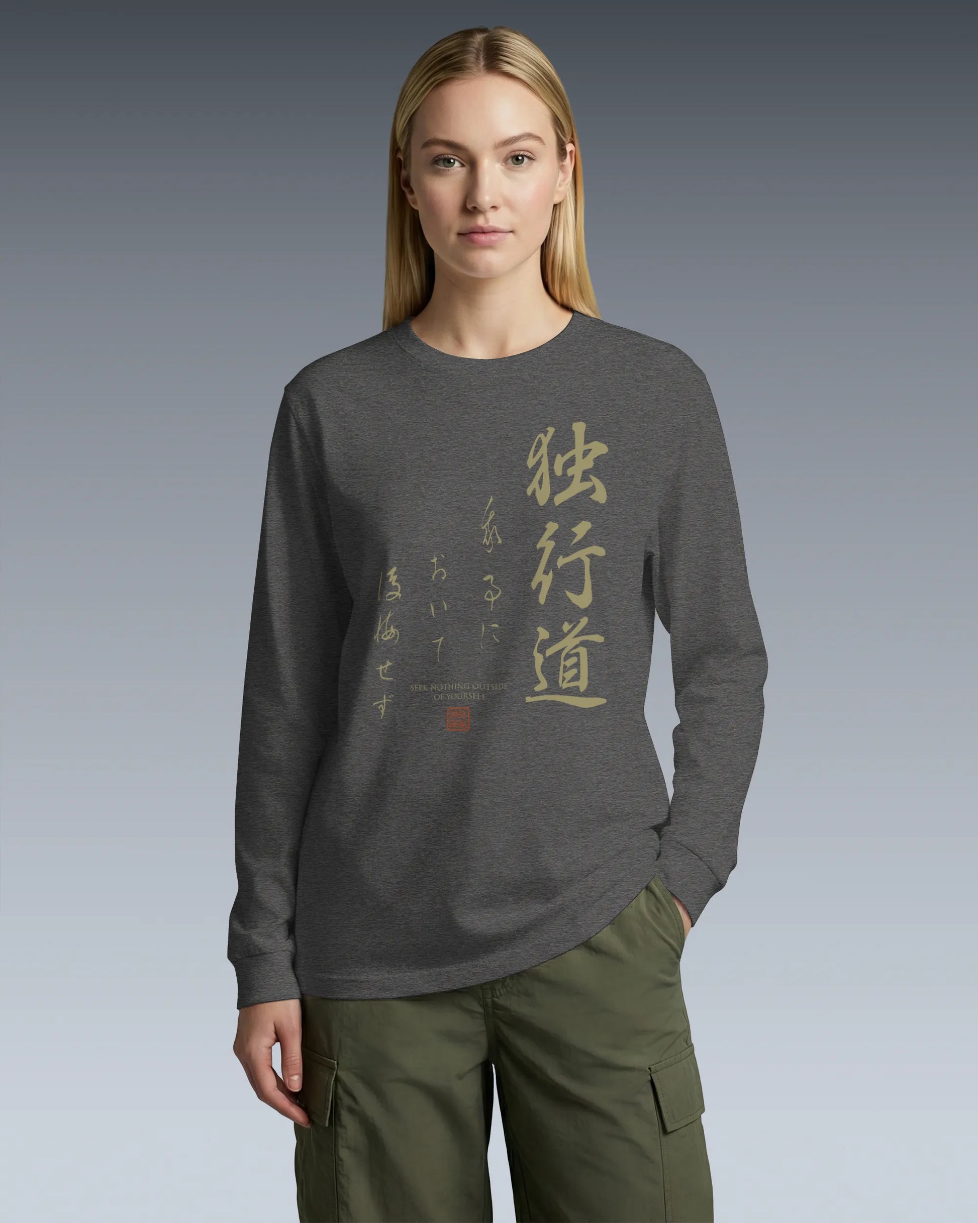 Dokkodo Clause I Japanese Kanji Unisex Long Sleeve Tee - Samurai Original