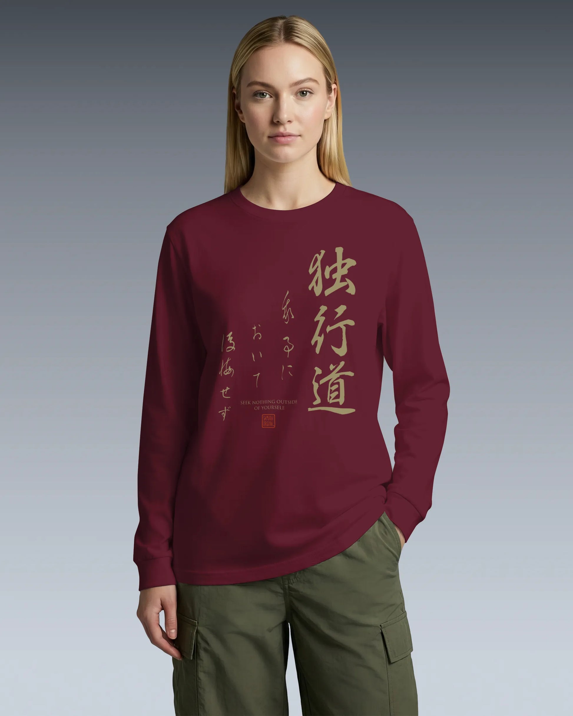 Dokkodo Clause I Japanese Kanji Unisex Long Sleeve Tee - Samurai Original