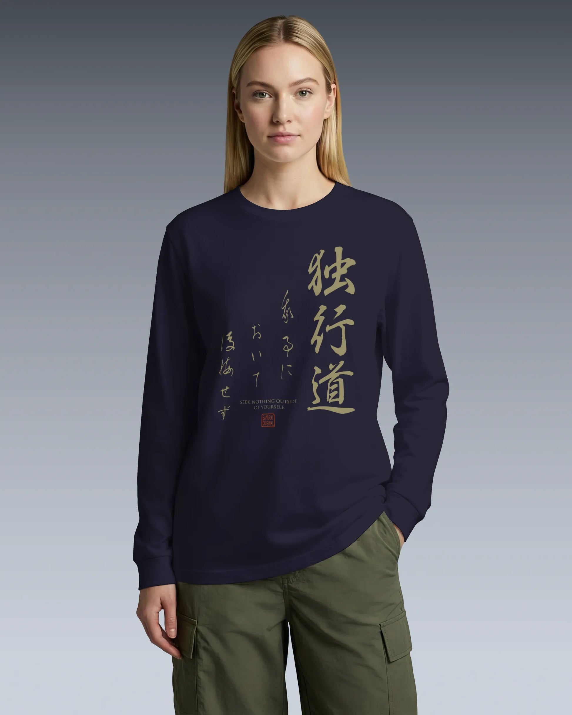Dokkodo Clause I Japanese Kanji Unisex Long Sleeve Tee - Samurai Original