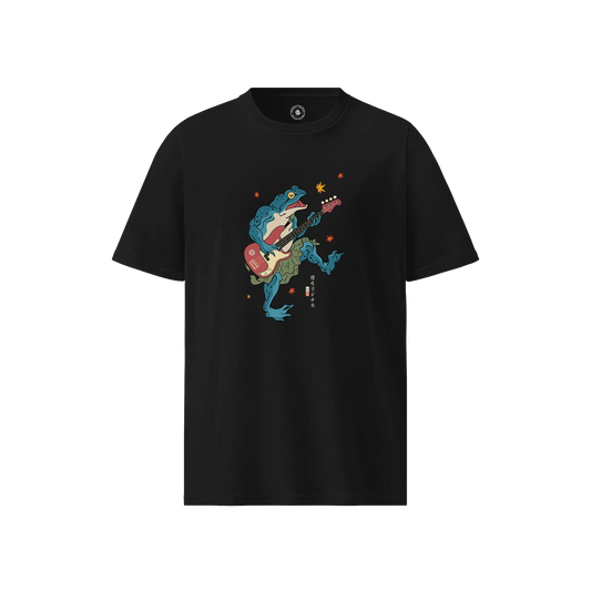 Frog Guitar Bass Ukiyo-e Unisex organic t-shirt