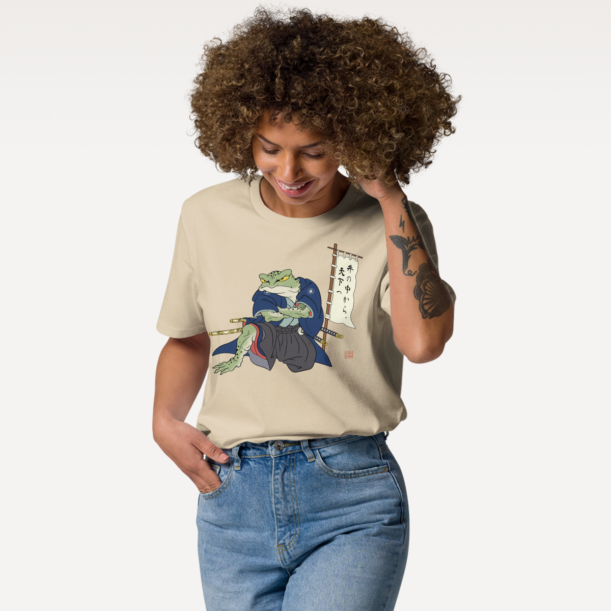 Frog Samurai Japanese Organic T-shirt - Samurai Original