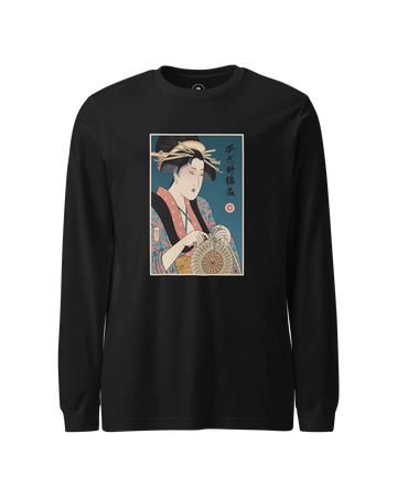 Geisha Crochet Mom Ukiyo-e Unisex Long Sleeve Tee