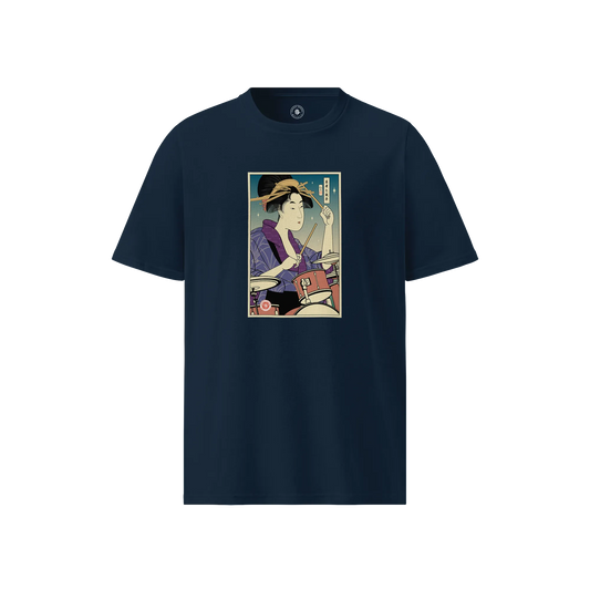 Geisha Drummer Music Ukiyo-e  Unisex organic t-shirt