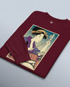 Geisha Drummer Music Ukiyo-e Unisex Long Sleeve Tee