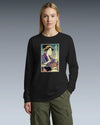 Geisha Drummer Music Ukiyo-e Unisex Long Sleeve Tee