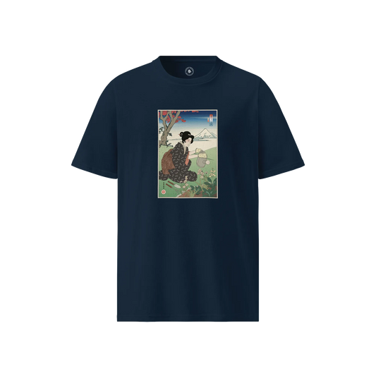 Geisha Gardening Ukiyo-e Unisex organic t-shirt