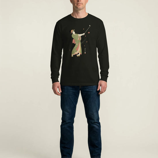 Geisha Golf Player Japanese Ukiyo-e Unisex Long Sleeve Tee - Samurai Original