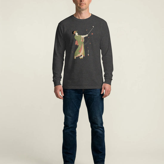 Geisha Golf Player Japanese Ukiyo-e Unisex Long Sleeve Tee - Samurai Original