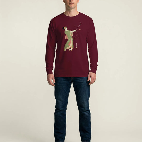 Geisha Golf Player Japanese Ukiyo-e Unisex Long Sleeve Tee - Samurai Original