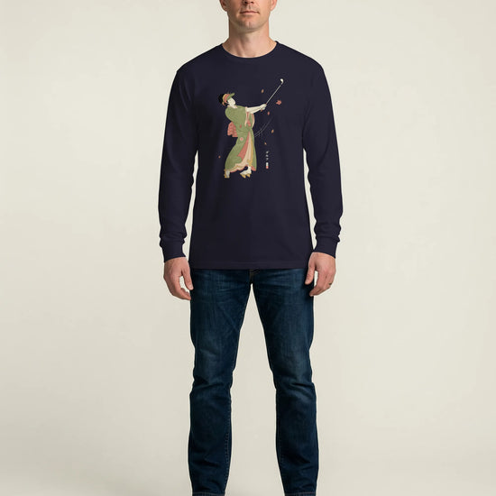 Geisha Golf Player Japanese Ukiyo-e Unisex Long Sleeve Tee - Samurai Original