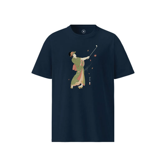 Geisha Golf Player Ukiyo-e Unisex organic t-shirt