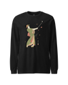 Geisha Golf Player Japanese Ukiyo-e Unisex Long Sleeve Tee Black - Samurai Original