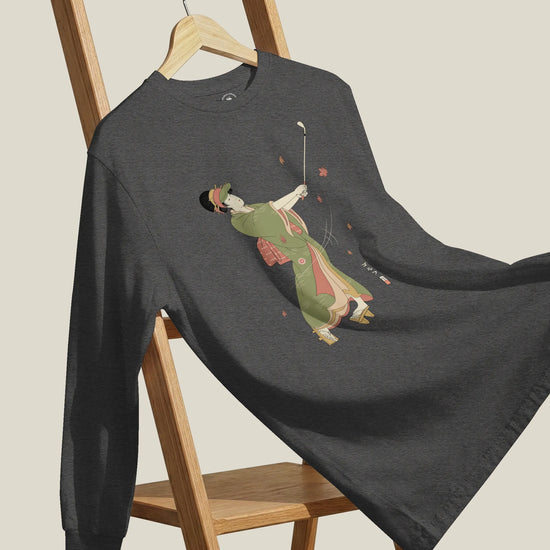 Geisha Golf Player Japanese Ukiyo-e Unisex Long Sleeve Tee - Samurai Original