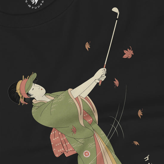 Geisha Golf Player Japanese Ukiyo-e Unisex Long Sleeve Tee - Samurai Original