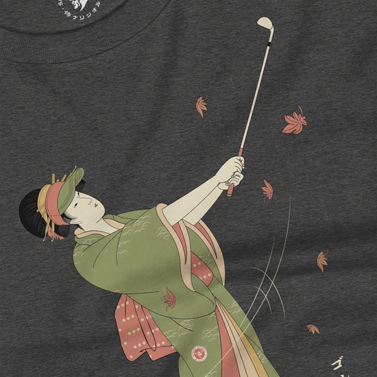 Geisha Golf Player Japanese Ukiyo-e Unisex Long Sleeve Tee - Samurai Original