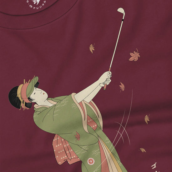 Geisha Golf Player Japanese Ukiyo-e Unisex Long Sleeve Tee - Samurai Original