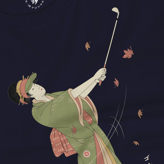 Geisha Golf Player Japanese Ukiyo-e Unisex Long Sleeve Tee - Samurai Original