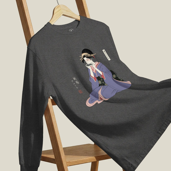 Geisha Harmonica Japanese Ukiyo-e Unisex Long Sleeve Tee - Samurai Original