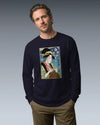 Geisha Knitting Mom Ukiyo-e Unisex Long Sleeve Tee No.2