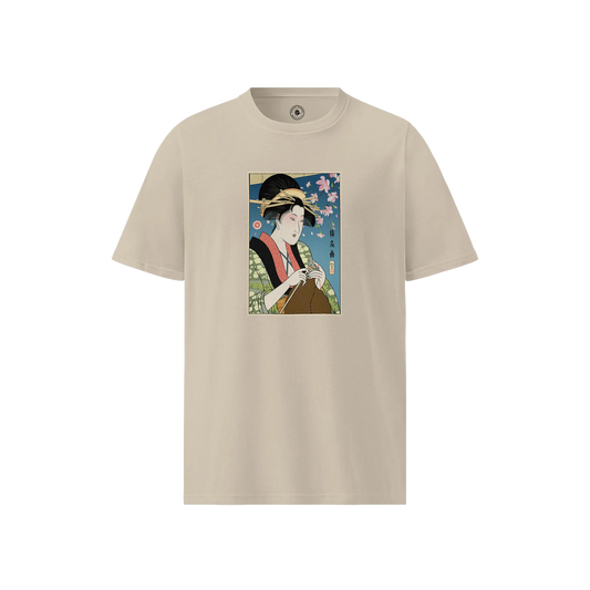 Geisha Knitting Mom Ukiyo-e  Unisex organic t-shirt No.2