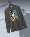 Geisha Knitting Mom Ukiyo-e Unisex Long Sleeve Tee No.2