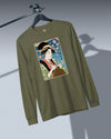 Geisha Knitting Mom Ukiyo-e Unisex Long Sleeve Tee No.2