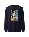 Geisha Knitting Mom Ukiyo-e Unisex Long Sleeve Tee No.2