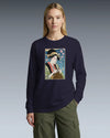 Geisha Knitting Mom Ukiyo-e Unisex Long Sleeve Tee No.2
