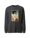 Geisha Knitting Mom Ukiyo-e Unisex Long Sleeve Tee