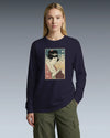 Geisha Knitting Mom Ukiyo-e Unisex Long Sleeve Tee