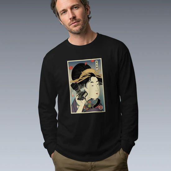 Geisha Photographer Ukiyo-e Unisex Long Sleeve Tee - Samurai Original
