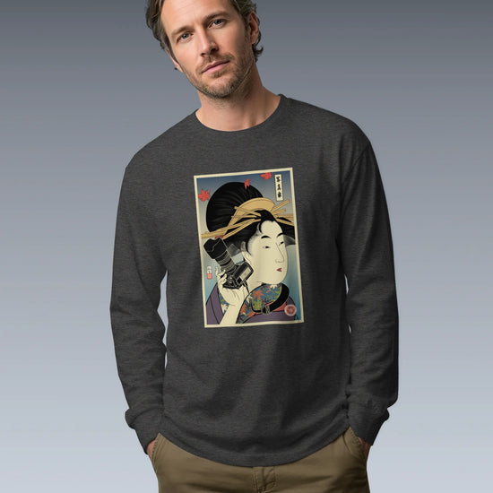 Geisha Photographer Ukiyo-e Unisex Long Sleeve Tee - Samurai Original