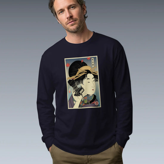 Geisha Photographer Ukiyo-e Unisex Long Sleeve Tee - Samurai Original