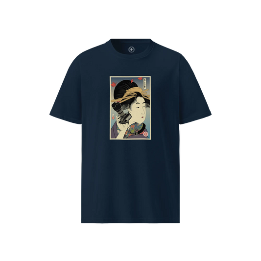 Geisha Photographer Ukiyo-e Unisex organic t-shirt