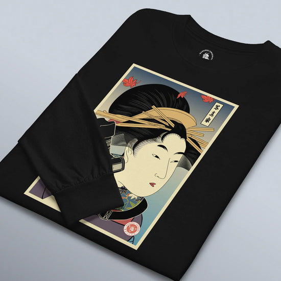 Geisha Photographer Ukiyo-e Unisex Long Sleeve Tee - Samurai Original
