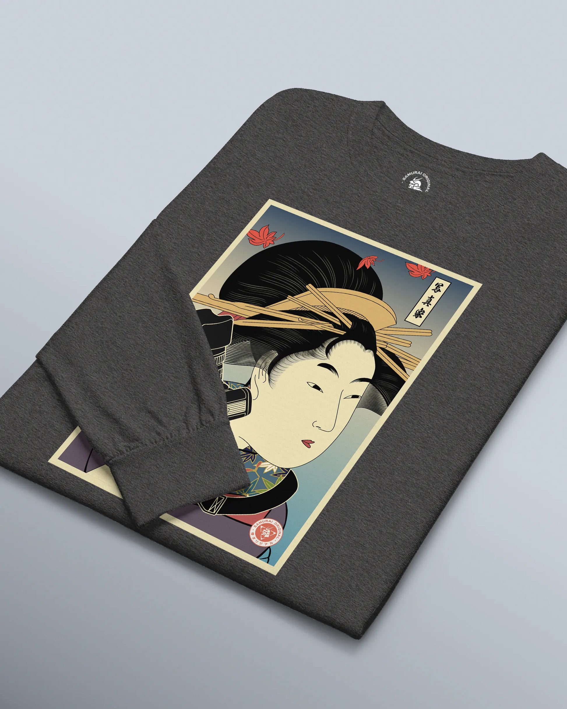 Geisha Photographer Ukiyo-e Unisex Long Sleeve Tee - Samurai Original